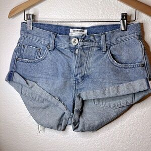 ONE X ONE Teaspoon High Waist Bandits Denim Shorts